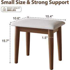 Repose-pieds en bois massif, tabouret rembourré et repose-jambes, <span class=keywords><strong>petit</strong></span> <span class=keywords><strong>banc</strong></span> pour l'entrée de la maison SZY015 - Product Image 2