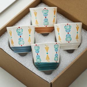 Kingze Custom 150ml tazze da caffè Espresso in ceramica Design tradizionale turco arabico caffè tè Cawa tazza Set - Product Image 3