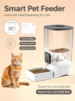 Distributeur automatique intelligent de nourriture pour animaux de compagnie avec contrôle des portions, distributeur de nourriture pour chats, réservoir transparent, bol d'alimentation intérieur