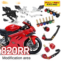 FULLREV Sharpness Zhang Xue Motorcycle 070-Zhang Xue 820RR Pièces personnalisées Rehausseur de repose-pieds et Pince de potence détachable