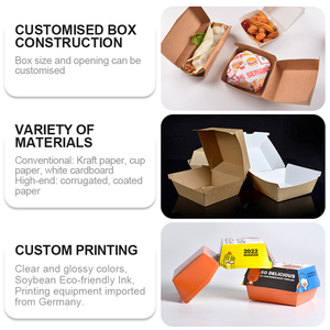 Hộp đựng burger giấy in ấn tùy chỉnh SenAng, chất liệu giấy thực phẩm, dùng một lần - Product Image 5