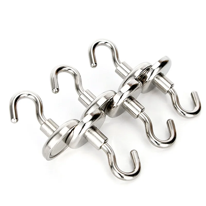 Factory Sale Industrial Magnet Hooks Super Strong Neodymium Magnet Hook Small Round Fridge Magnetic Hooks