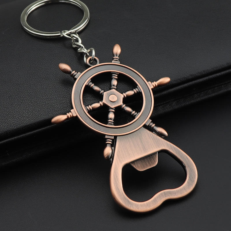 X-1019Ouvre-bouteille de gouvernail vintage rouge antique