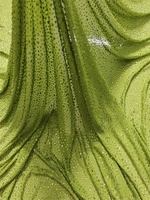 Tissu en dentelle de cristal vert, tissu en dentelle africaine, tissu en strass pour la couture