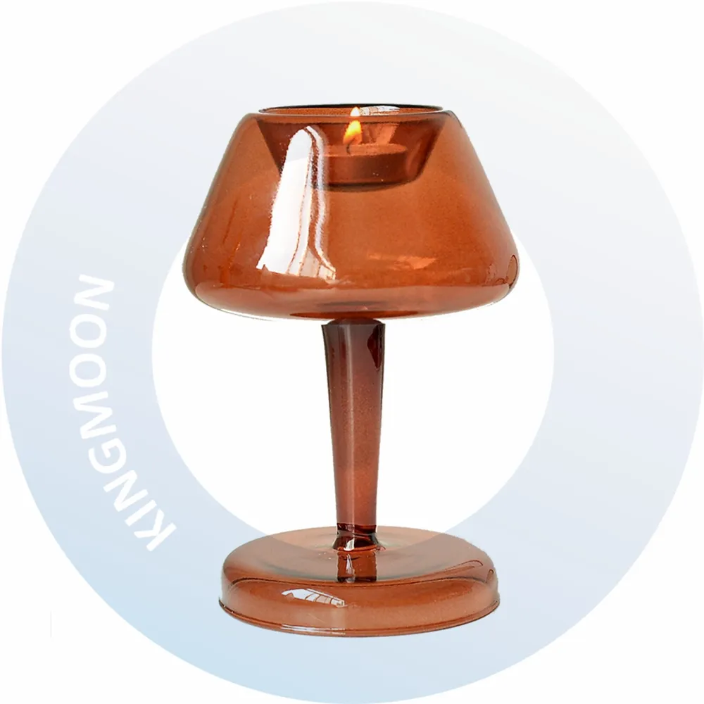 Bougeoir en verre en forme de lampe colorée multifonctionnelle ambre Hotsale ou vase en verre pour la décoration intérieure