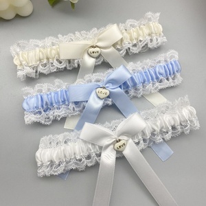Nouvelle <span class=keywords><strong>Jarretière</strong></span> de Mariée en Dentelle Élastique Bleu Clair Style Européen et Américain pour Femme - Product Image 3