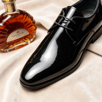 Herren Lackleder Oxford-Schuhe Schwarz Hochglanz Formelle Anzugschuhe für Smoking Hochzeit Büro Übergrößen EU 39 - 46