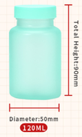 Flacon en plastique PET givré de 120 ml, imprimé sérigraphié, de qualité alimentaire, avec bouchon à vis, pour pilules, comprimés de calcium, vitamines, OEM/ODM
