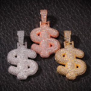 Collier de couple avec pendentif en forme de point d'interrogation, de dollar et de <span class=keywords><strong>clavier</strong></span>, micro-incrusté de zircon, tendance et original - Product Image 2