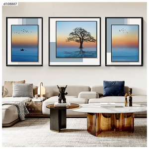 Tríptico de paisaje de estilo moderno 40 * 60, arte de pared impreso con UV, pintura al óleo sobre lienzo con textura, <span class=keywords><strong>cuadro</strong></span> decorativo - Product Image 5