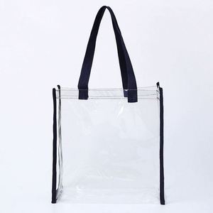 Custom PVC Tote Bags - Clear Plastic Shopping Bags with Durable Sewn Handles <b>for</b> Promotional <b>Gifts</b> - Product Image 4