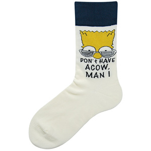 Tendance mi-mollet Jacquard dessin animé Anime 'The <span class=keywords><strong>Simpsons</strong></span>' Crew coton <span class=keywords><strong>chaussettes</strong></span> élastique respirant Compression drôle mignon tissé - Product Image 6
