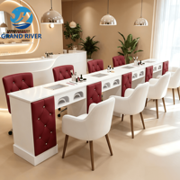 Ensemble de table et de chaises multifonctionnelles pour manucure, mobilier de salon de manucure, poste de travail multi-places pour manucure