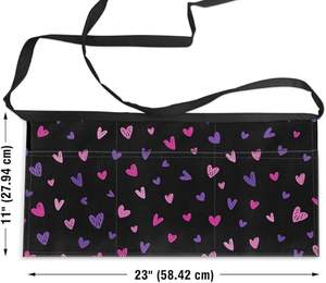 Delantal <span class=keywords><strong>de</strong></span> camarera unisex con estampado digital Beckon, delantal <span class=keywords><strong>medio</strong></span> con bolsillos para cocina, restaurante, profesores, jardinería - Product Image 2