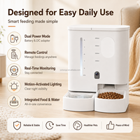 Distributeur de nourriture intelligent 2-en-1 écologique et moderne pour animaux de compagnie, personnalisé par le fabricant, avec caméra, contrôle via l'application Tuya, programmation d'alimentation automatique, capacité de 5L