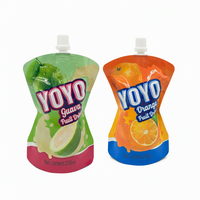 Emballage personnalisé de poche à bec verseur en PET/PE résistant à l'humidité pour jus de fruits, poche liquide réutilisable avec bec verseur