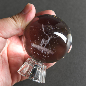 ลูกบอลคริสตัลแก้วตกแต่งตั้งโต๊ะ สลักลายภายใน หลายสี เรืองแสง ของตกแต่งบ้าน ของขวัญสำหรับสาวๆ - Product Image 2