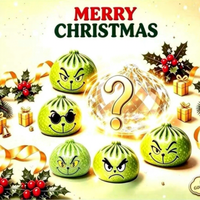 Jouets anti-stress à presser en TPR sur le thème du Grinch, en forme de petits pains vapeur, boîtes surprises cadeaux, emballés individuellement, simulation créative