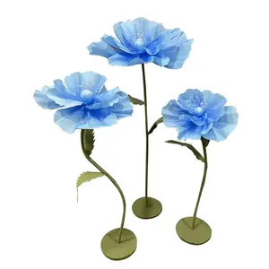 Wholesale Home Wedding Flower Indoor Giant Silk Flower Plastic Real Touch Flowers for Holiday