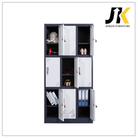 Armoire de rangement pour vêtements en acier à 9 portes de style moderne, prix bas, serrure à clé, ventilée, résistante à l'humidité, pour salle de sport, piscine