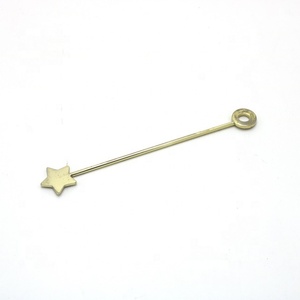 Stainless Steel Gold Plated Bar Cocktail Beverage Drinks Coffee Latte Tea <strong>Milk</strong> Rod Mixing Stirrer Swizzle <strong>Stick</strong> With Star Logo - Product Image 5