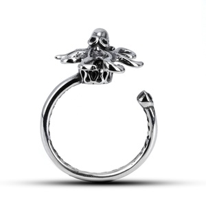 Waterproof 316LStainless Steel <b>Fidget</b> <b>Rings</b> Octopus Shape Retro Texture Open Adjustable Marine Style Jewelry for Men Women Daily - Product Image 4