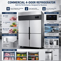 Congélateur vertical de grande capacité avec compresseur de marque, équipement de réfrigération pour cuisine commerciale, refroidisseur commercial