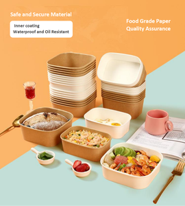Caja de Embalaje para Comida Rápida, <span class=keywords><strong>Sushi</strong></span> y Ensaladas para Llevar, Desechable, de Papel Kraft de Grado Alimenticio, Impermeable, Reciclable, con Tapa, Venta al Por Mayor - Product Image 4