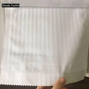 Deeda Factory Quality White Hotel Bed Linen Fabric Tejido Algodón con Jacquard Sateen Dobby Stripes <span class=keywords><strong>y</strong></span> patrones blanqueados - Product Image 1