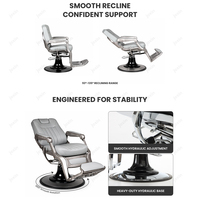 Fauteuil de barbier JOXIN avec repose-jambes intégré et mousse haute densité, fauteuil de barbier hydraulique pour les intérieurs classiques de salons de coiffure
