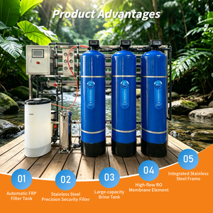 Système d'osmose inverse + adoucisseur d'eau avec <span class=keywords><strong>pompe</strong></span> PLC, capacité de traitement de 2000 litres par heure, performances supérieures - Product Image 1