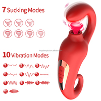 Leistungsstarker Frauenvibrator 18+ Sexspielzeug mit 10-Gang-Vibration, Leckfunktion, Klitoris-Sauger und Stimulator, USB-Aufladbar