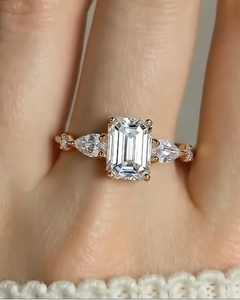 Anillos de Moda Personalizados para Mujer, Regalo de Aniversario, Anillo Abierto con Diamante de 14k y 18k, con Diamante Cultivado en Laboratorio, Joyería Fina de Marca - Product Image 3