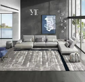 Tappeto in Seta di Bambù Personalizzato Fatto a Mano per Soggiorno, <span class=keywords><strong>Sala</strong></span> <span class=keywords><strong>da</strong></span> <span class=keywords><strong>Pranzo</strong></span>, Camera <span class=keywords><strong>da</strong></span> Letto - Decorazione Moderna per la Casa - Product Image 1