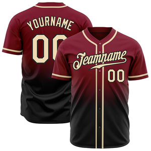 Maillot de baseball personnalisé sublimation impression pour hommes femmes bouton vers le haut maillot violet Baseball Sports équipe nom numéro uniforme col en V - Product Image 4