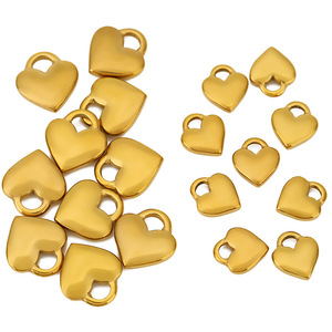 Stainless Steel Heart Pendant Gold Plated For <b>Bracelet</b> Making DIY Jewelry Accessories WLL35 - Product Image 3