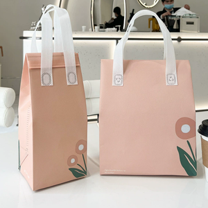 Bolsa Térmica Plegable Baoren para Té con Leche y Pasteles, Aislada, de Tela No Tejida, para Una o Dos Tazas, para Llevar Comida y Dulces - Product Image 4