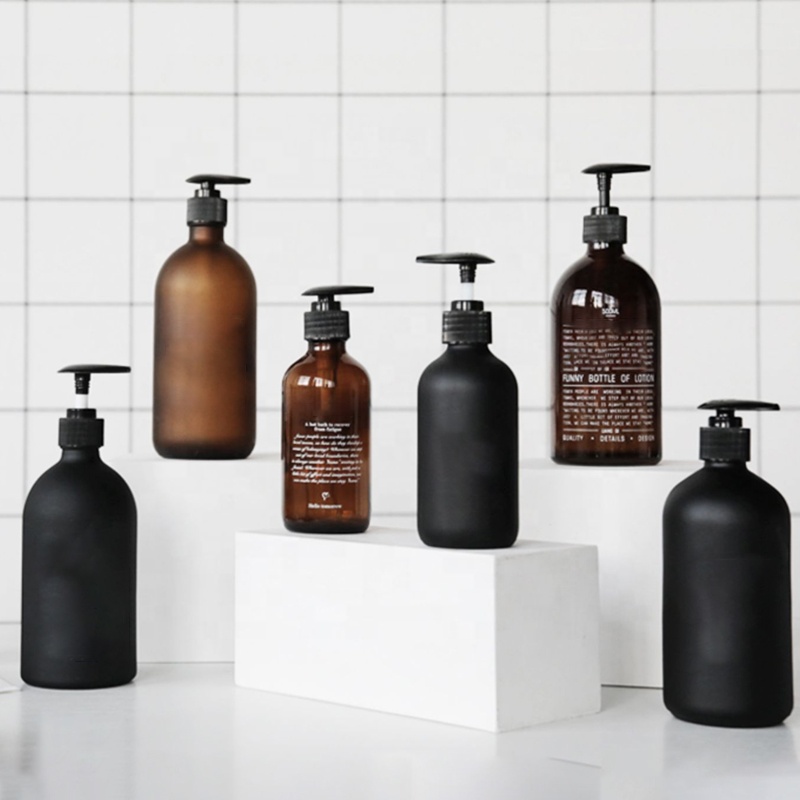 高級フロスト250ml500mlガラスハンドソープボトルラウンド