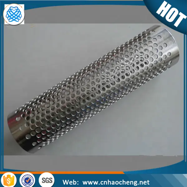 Paslanmaz çelik metal 8 "delikli filtre silindiri boru boru için otomobil egzoz susturucu sistemi