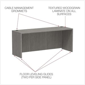 Mueble Comercial Serie Alera Valencia, 70.88w X 23.63d X 29.5h, Color Gris, Modelo Credenza - Product Image 5