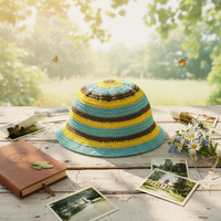 Chapeau Bob en Coton au Crochet Tendance pour l'Hiver, Respirant et Fait Main, Idéal pour le Ski et l'Usage Quotidien en Extérieur – Accessoire de Mode