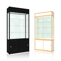 Vitrine de Luxe en Verre et Comptoir d'Exposition - Meuble de Présentation Verrouillable pour Magasin avec Éclairage LED
