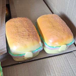 Hamburger Shape Bento Lunch Box Bpa Free Children Bento Box Multi-layer Food Grade Plastic Highest Quality Creative for Kids 10