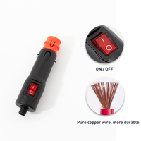 12V/24V DC 10A 120W voiture allume-cigare prise mâle chargeur automatique adaptateur prise Jack avec bascule interrupteur marche/arrêt voyant