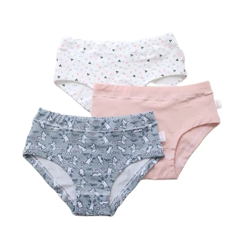 OEM New Breathable Cotton Girls Panties Lovely Pattern Children Kids Briefs Teenage Girls Underwear