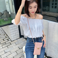Prix de gros Sac pour téléphone à écran tactile Bandoulière en cuir Pochette pour téléphone portable Sac de rangement suspendu Pochette pour téléphone à écran tactile