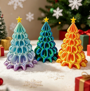 Figura de árbol de Navidad con degradado de arcoíris, adorno de estrella de resina para la punta del árbol, decoración navideña - Product Image 1