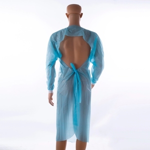 CPE camice chirurgico monouso abito blu/grembiule pollice anello isolamento vestiti di protezione - Product Image 2