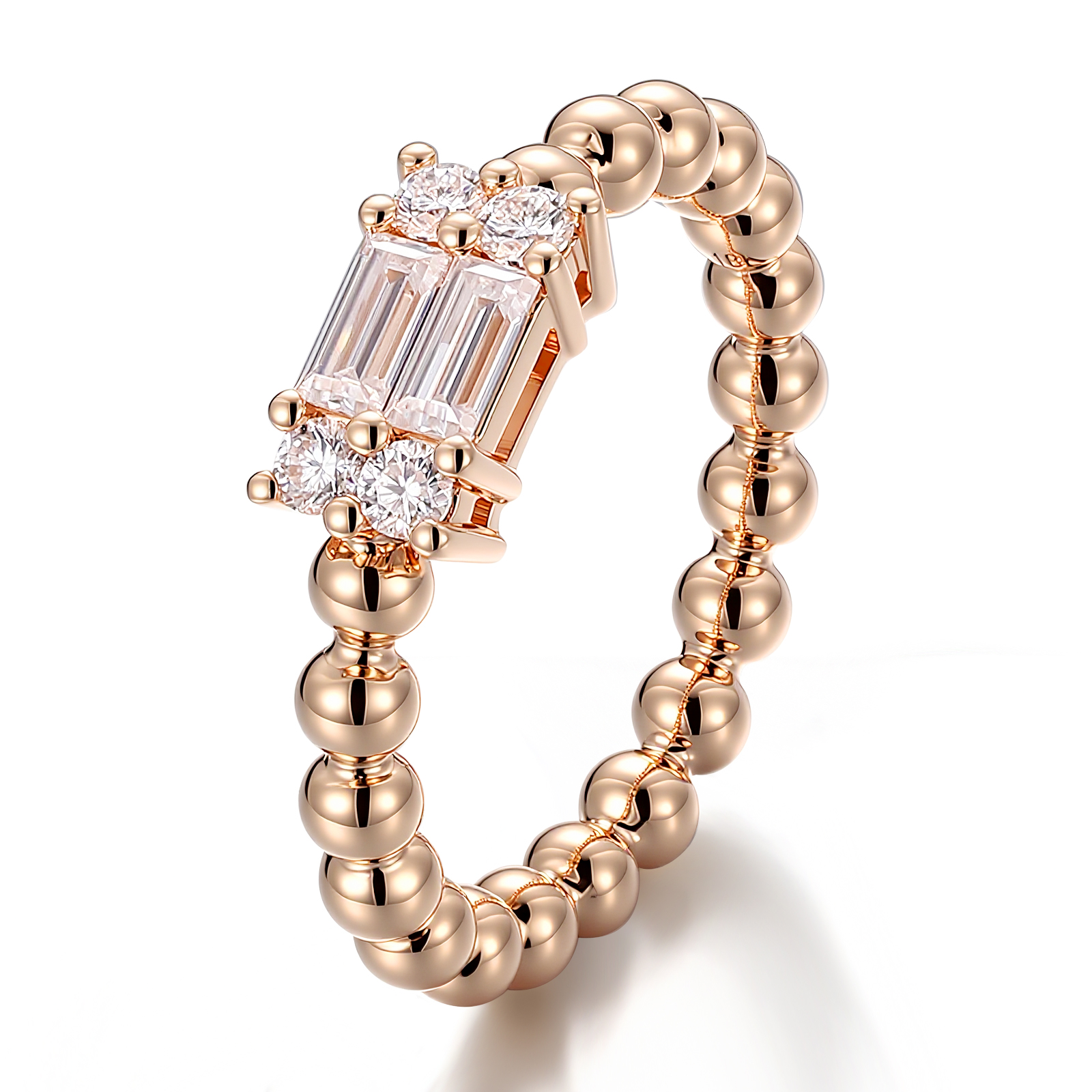 Bague Moissanite en or massif 10 carats