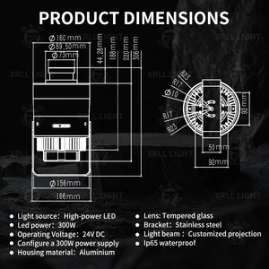 300w Indicator Proximity Boundary Industrial Crawler <b>Tower</b> Projection Logo Gobo Safety Light Overhead Crane for 1335N 300w Indic - Product Image 2